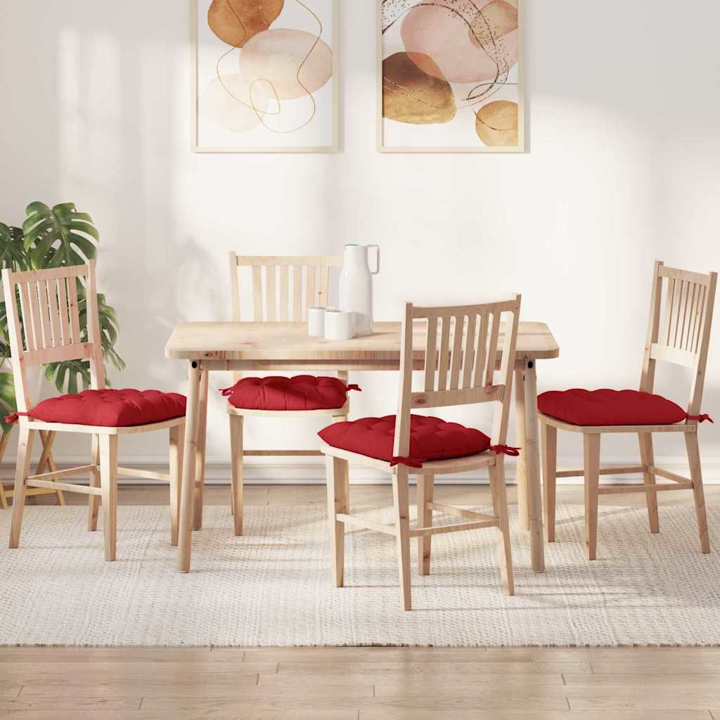 Sitzkissen 2 pcs Rot 40 x 40 x 6 cm Stoff