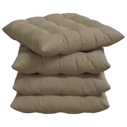 Sitzkissen 4 pcs Taupe 40 x 40 x 6 cm Mikrofaser