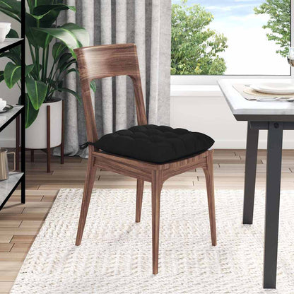 Sitzkissen 4 pcs Schwarz 40 x 40 x 6 cm Mikrofaser