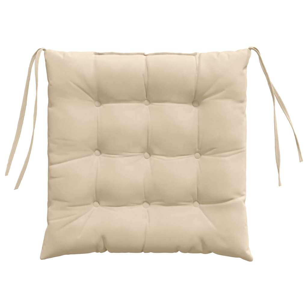 Sitzkissen 4 pcs Creme 40 x 40 x 6 cm Mikrofaser