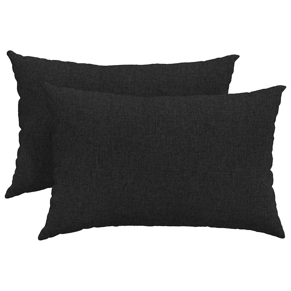 Sofakissen 2 pcs Schwarz 60 x 40 cm Stoff