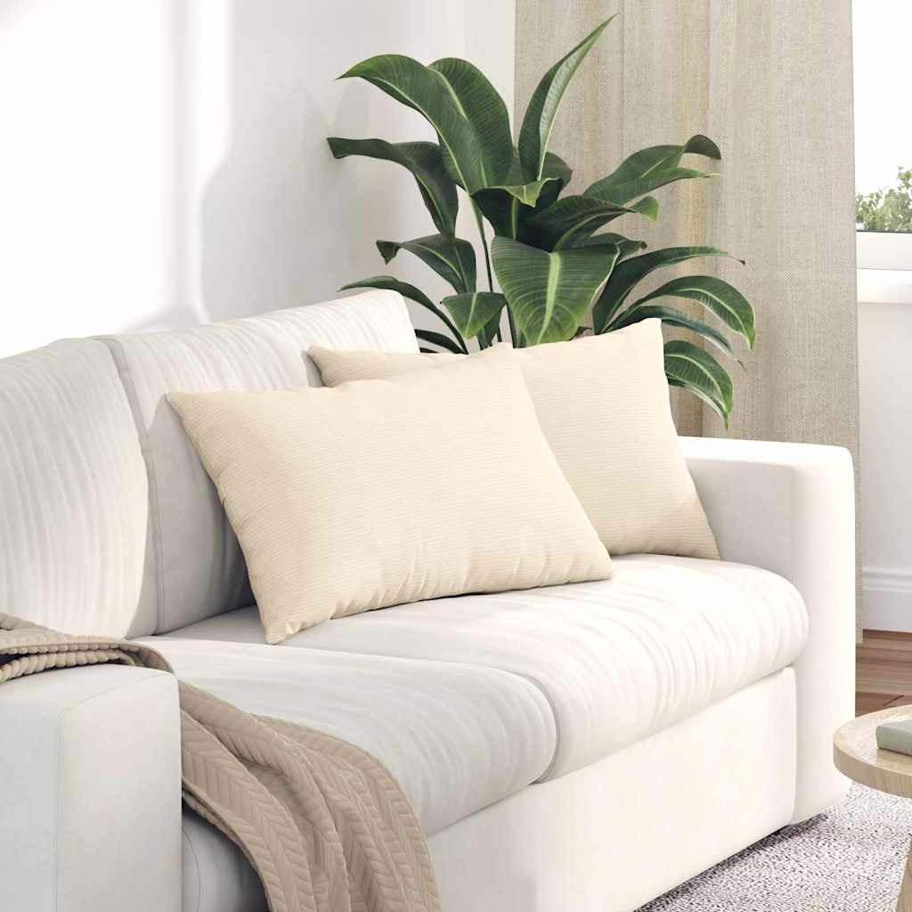 Sofakissen 2 pcs Creme 60 x 40 cm Cordstoff