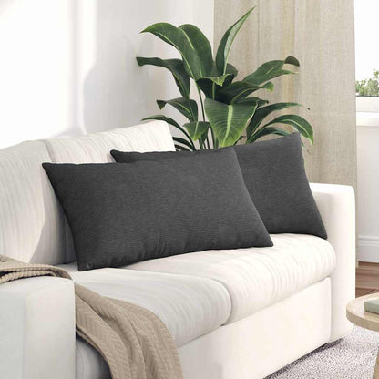 Sofakissen 2 pcs Dunkelgrau 80 x 40 cm Cordstoff