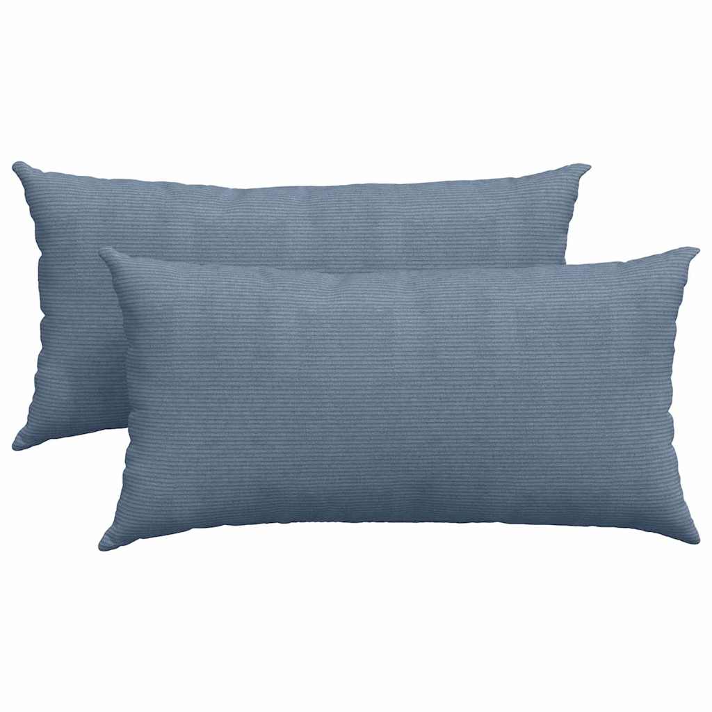 Sofakissen 2 pcs Blau 80 x 40 cm Cordstoff
