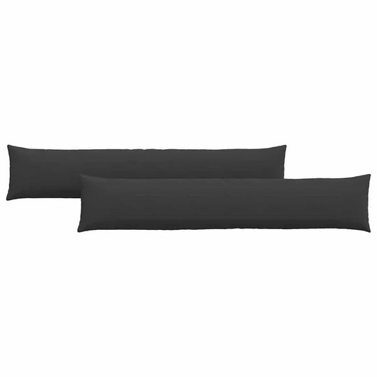Sofakissen 2 pcs Schwarz 200 x 40 cm Stoff
