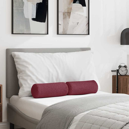 Bolsterkissen 2 pcs Weinrot Ø 15 x 40 cm Stoff