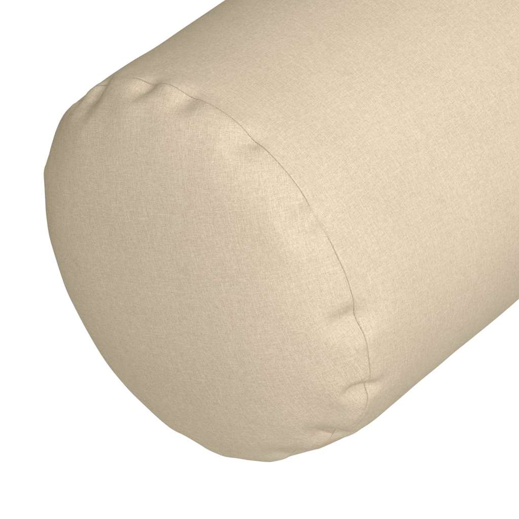 Bolsterkissen 2 pcs Creme Ø 15 x 40 cm Stoff