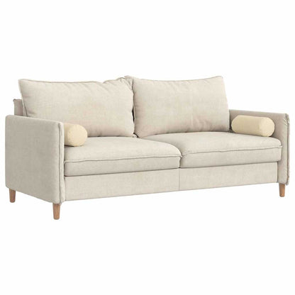 Bolsterkissen 2 pcs Creme Ø 15 x 40 cm Stoff