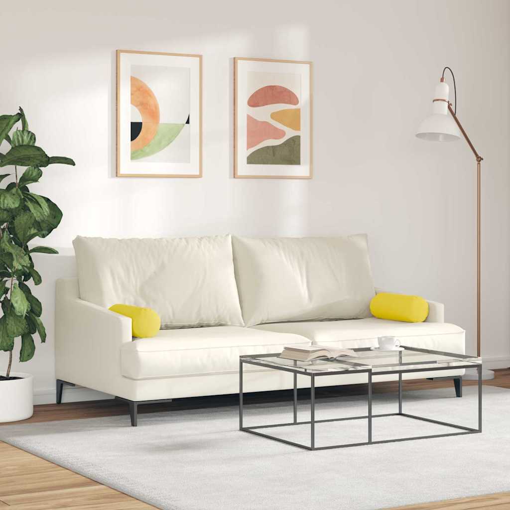 Bolsterkissen 2 pcs Helles Gelb Ø 15 x 40 cm Stoff