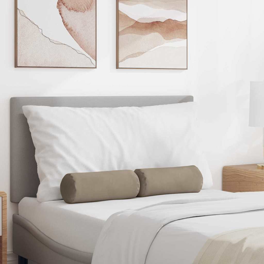 Bolsterkissen 2 pcs Taupe Ø 15 x 40 cm Mikrofaserstoff