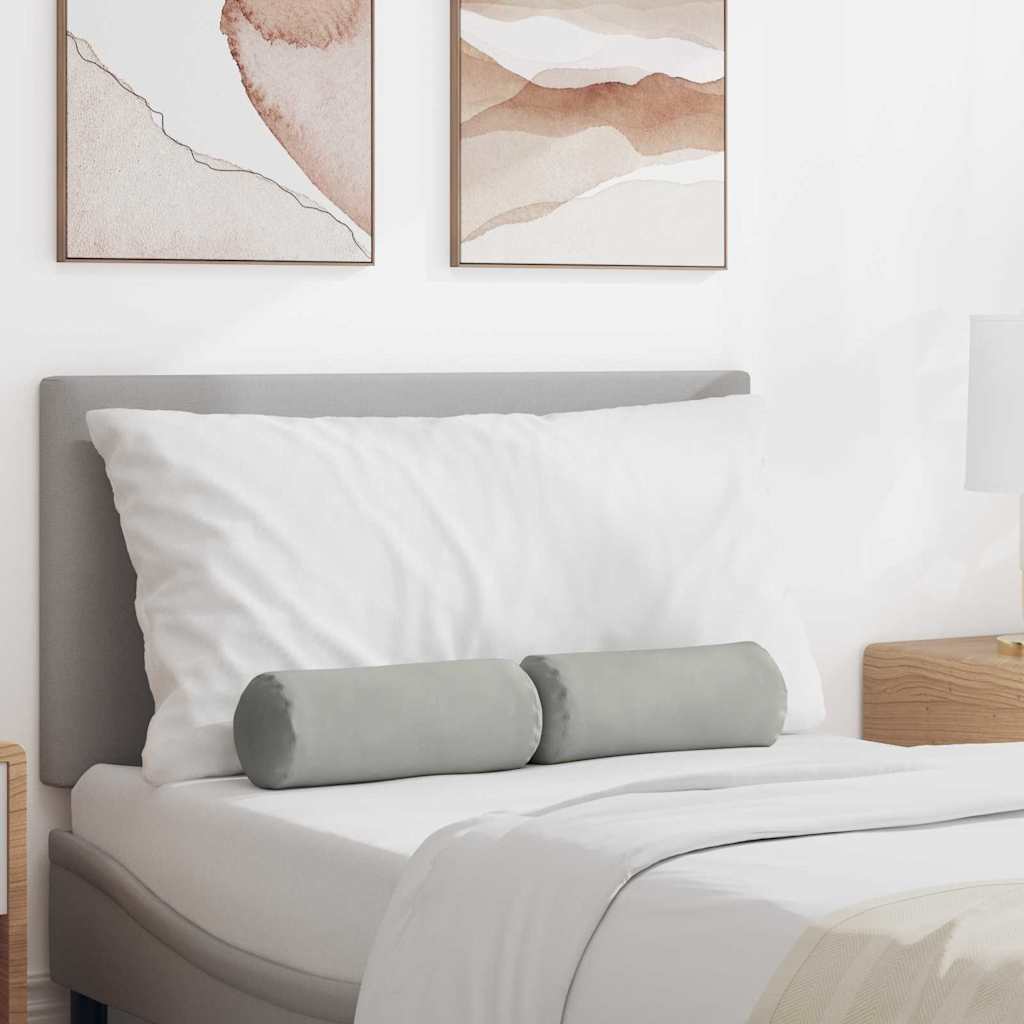 Bolsterkissen 2 pcs Hellgrau Ø 15 x 40 cm Mikrofaserstoff