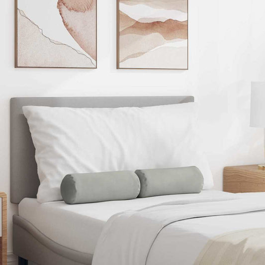 Bolsterkissen 2 pcs Hellgrau Ø 15 x 40 cm Mikrofaserstoff