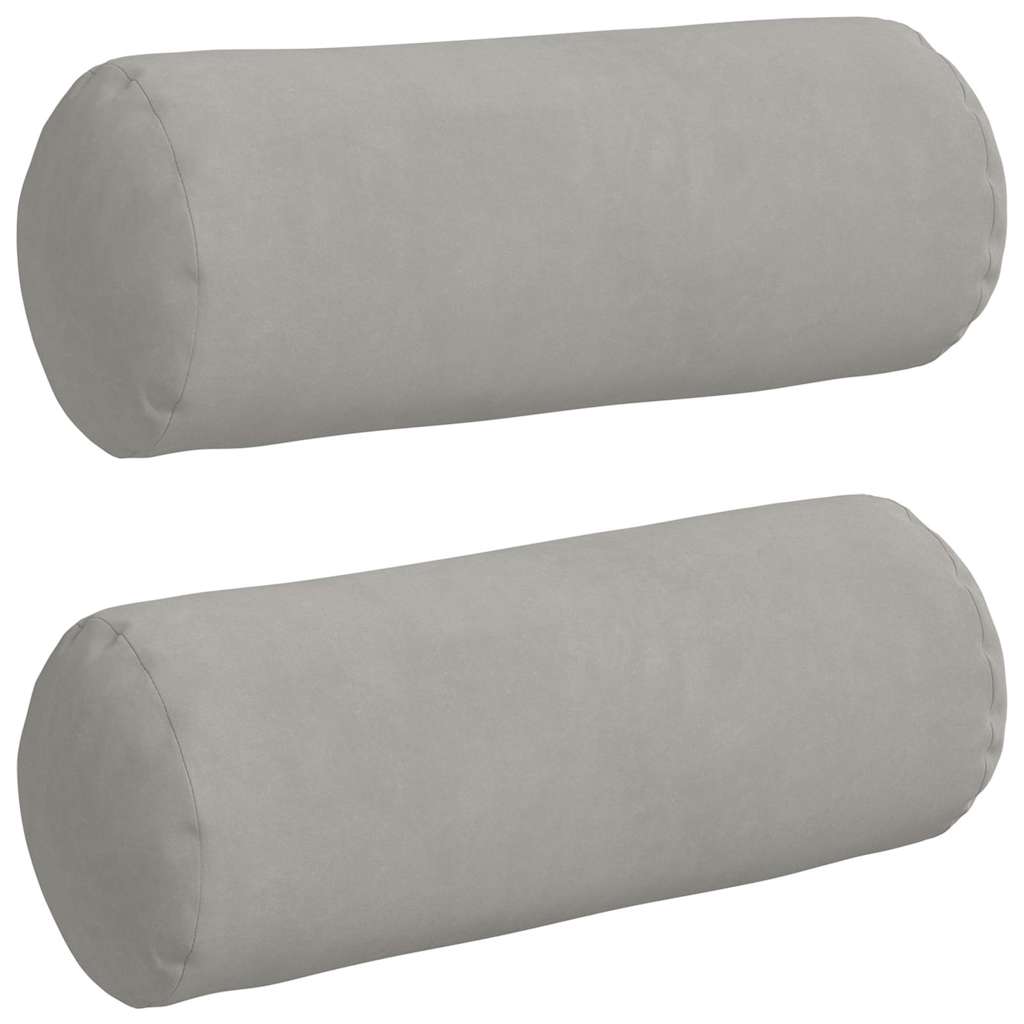 Bolsterkissen 2 pcs Hellgrau Ø 15 x 40 cm Mikrofaserstoff