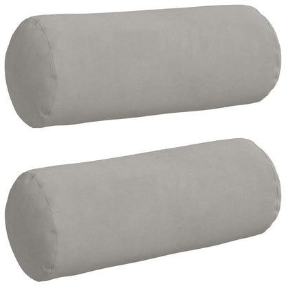 Bolsterkissen 2 pcs Hellgrau Ø 15 x 40 cm Mikrofaserstoff