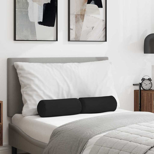 Bolsterkissen 2 pcs Schwarz Ø 15 x 40 cm Mikrofaserstoff