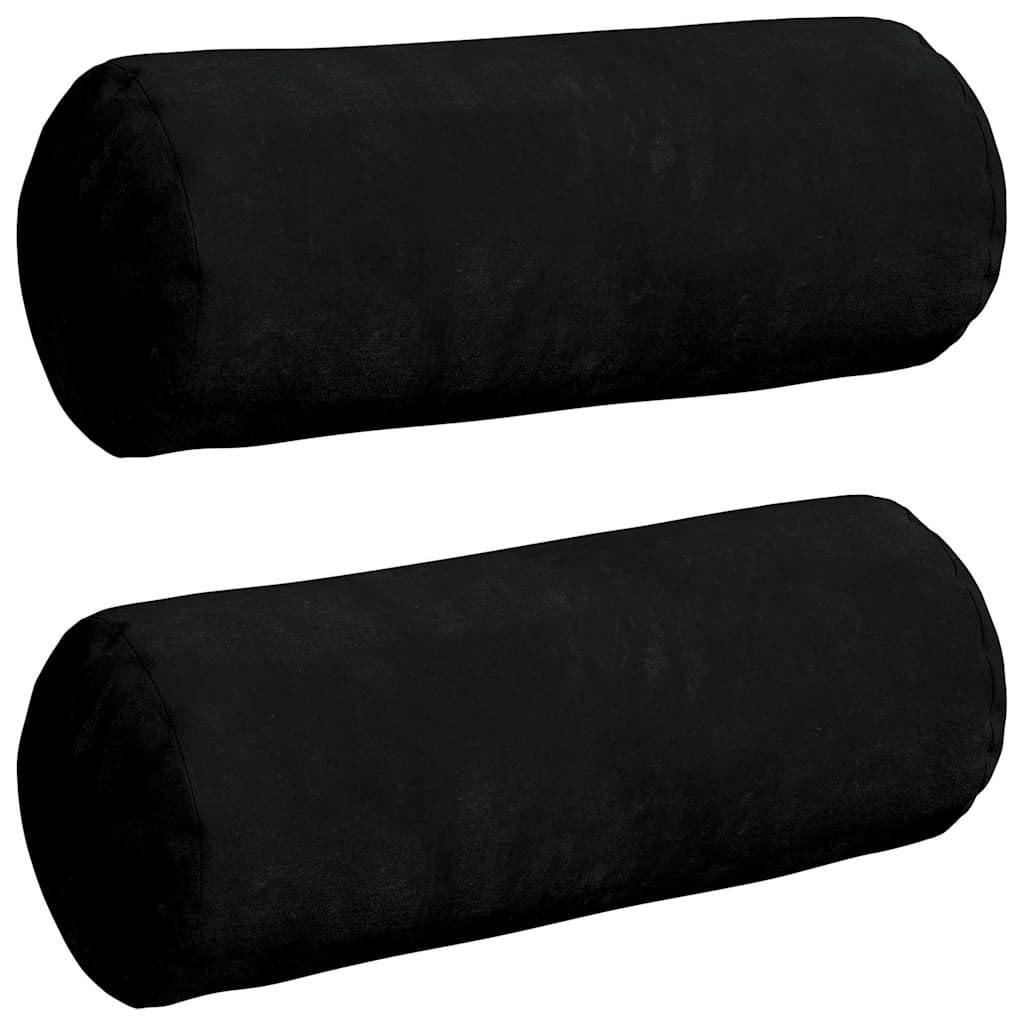 Bolsterkissen 2 pcs Schwarz Ø 15 x 40 cm Mikrofaserstoff