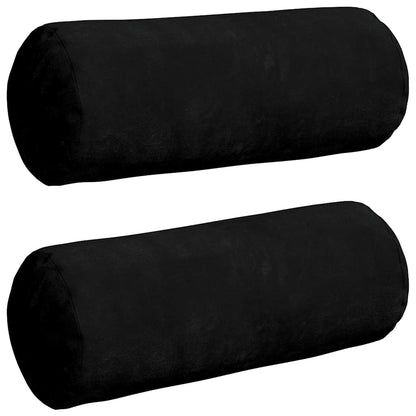 Bolsterkissen 2 pcs Schwarz Ø 15 x 40 cm Mikrofaserstoff