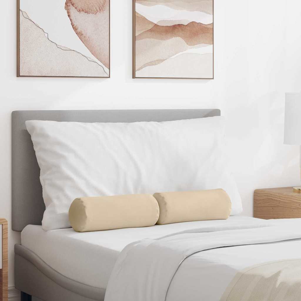 Bolsterkissen 2 pcs Creme Ø 15 x 40 cm Mikrofaserstoff