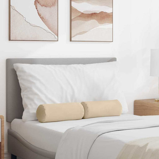 Bolsterkissen 2 pcs Creme Ø 15 x 40 cm Mikrofaserstoff