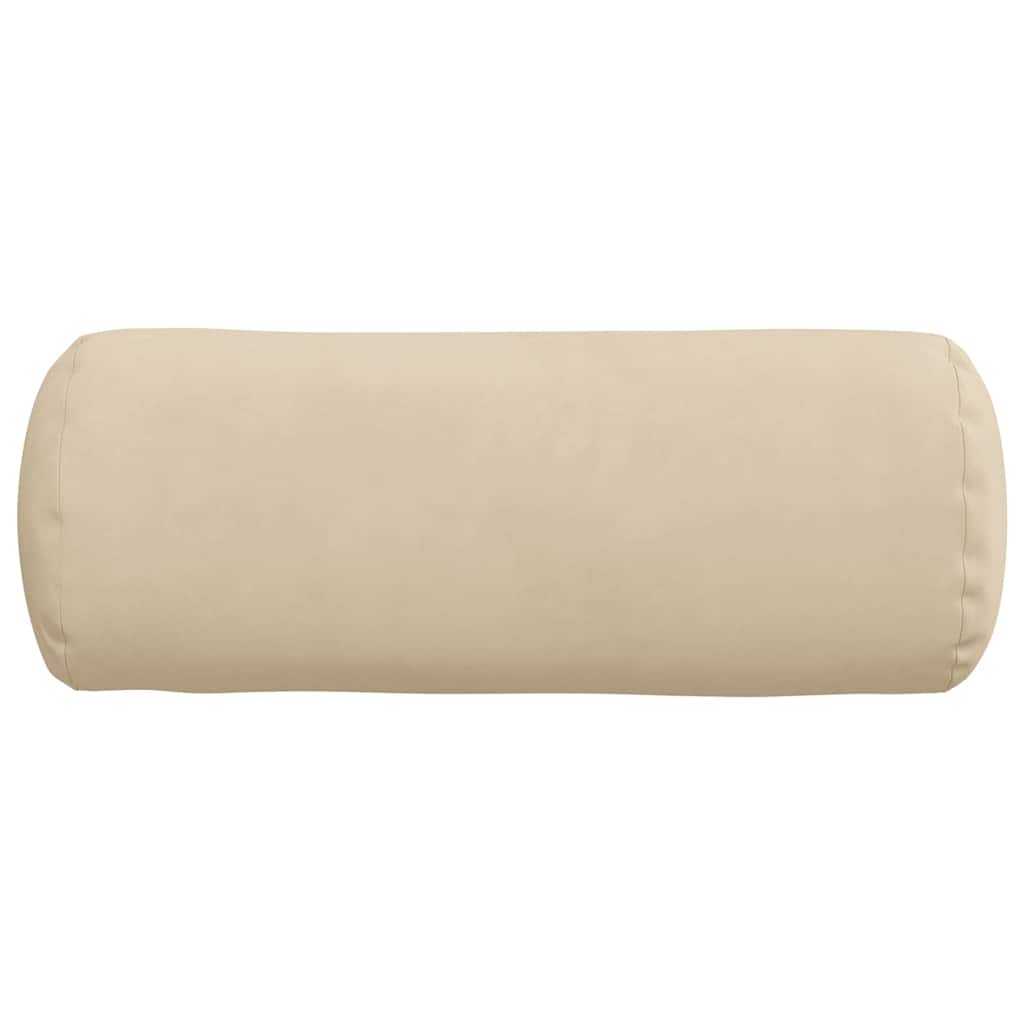 Bolsterkissen 2 pcs Creme Ø 15 x 40 cm Mikrofaserstoff