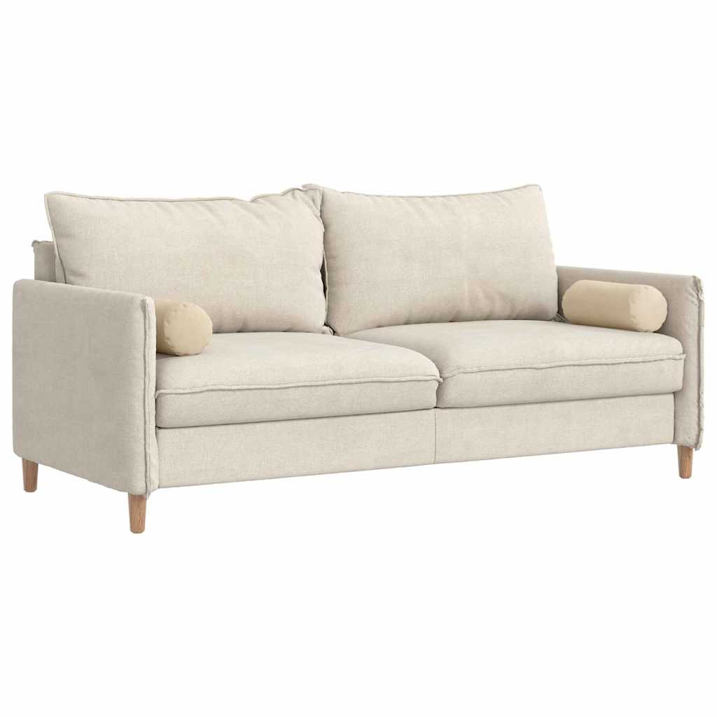 Bolsterkissen 2 pcs Creme Ø 15 x 40 cm Mikrofaserstoff