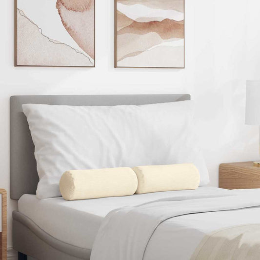 Bolsterkissen 2 pcs Creme Ø 15 x 40 cm Cordstoff