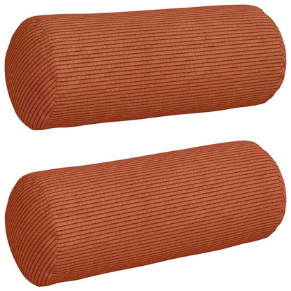Bolsterkissen 2 pcs Rot-Orange Ø 15 x 40 cm Cordstoff
