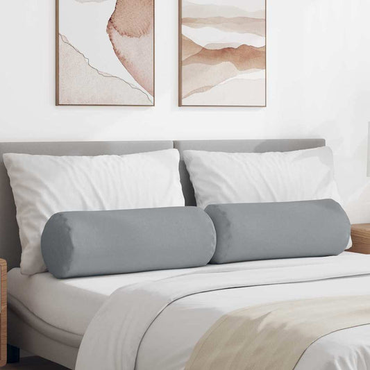 Bolsterkissen 2 pcs Hellgrau Ø 25 x 70 cm Stoff