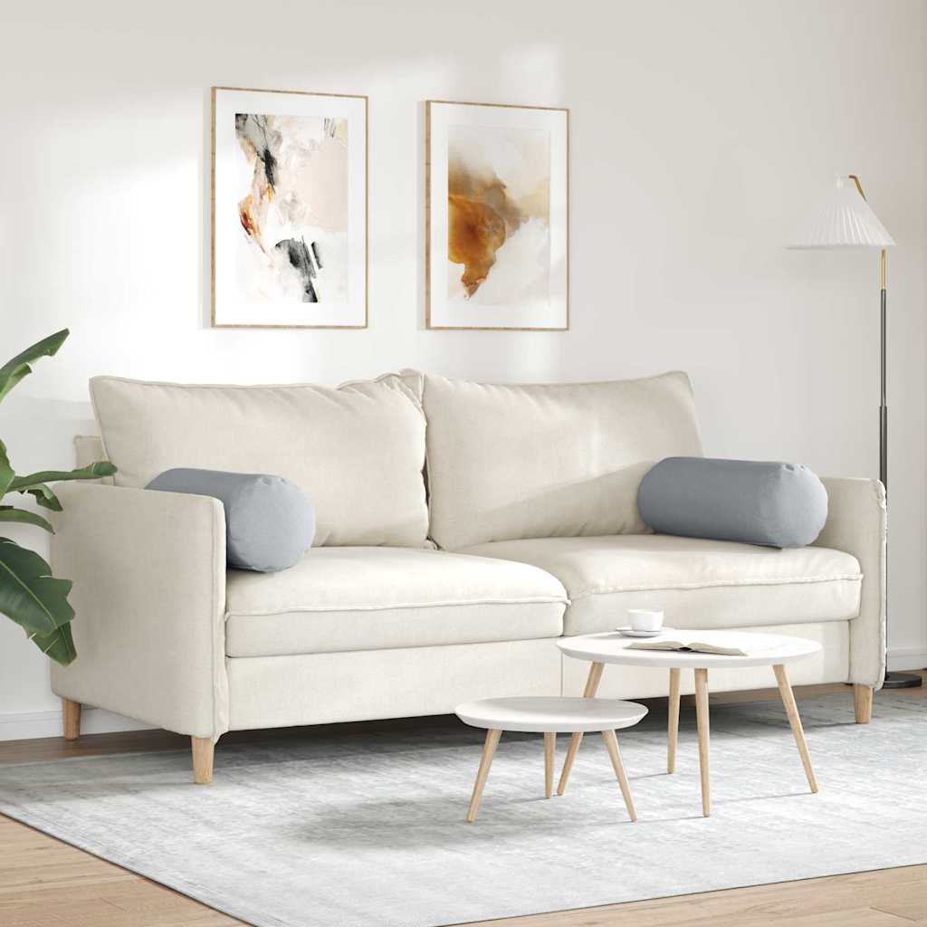 Bolsterkissen 2 pcs Hellgrau Ø 25 x 70 cm Stoff