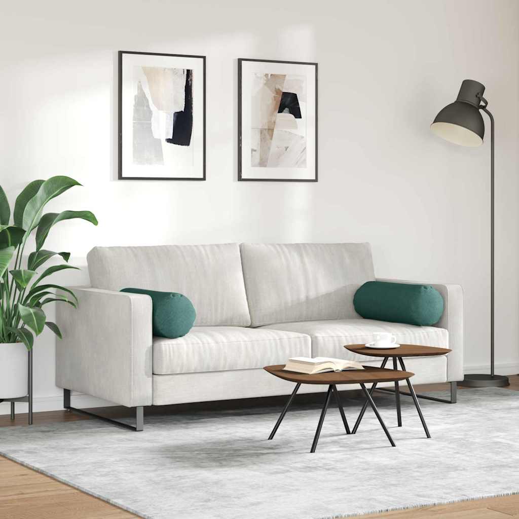 Bolsterkissen 2 pcs Dunkelgrün Ø 25 x 70 cm Stoff