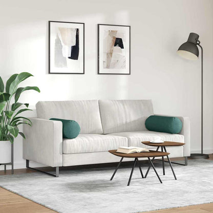 Bolsterkissen 2 pcs Dunkelgrün Ø 25 x 70 cm Stoff