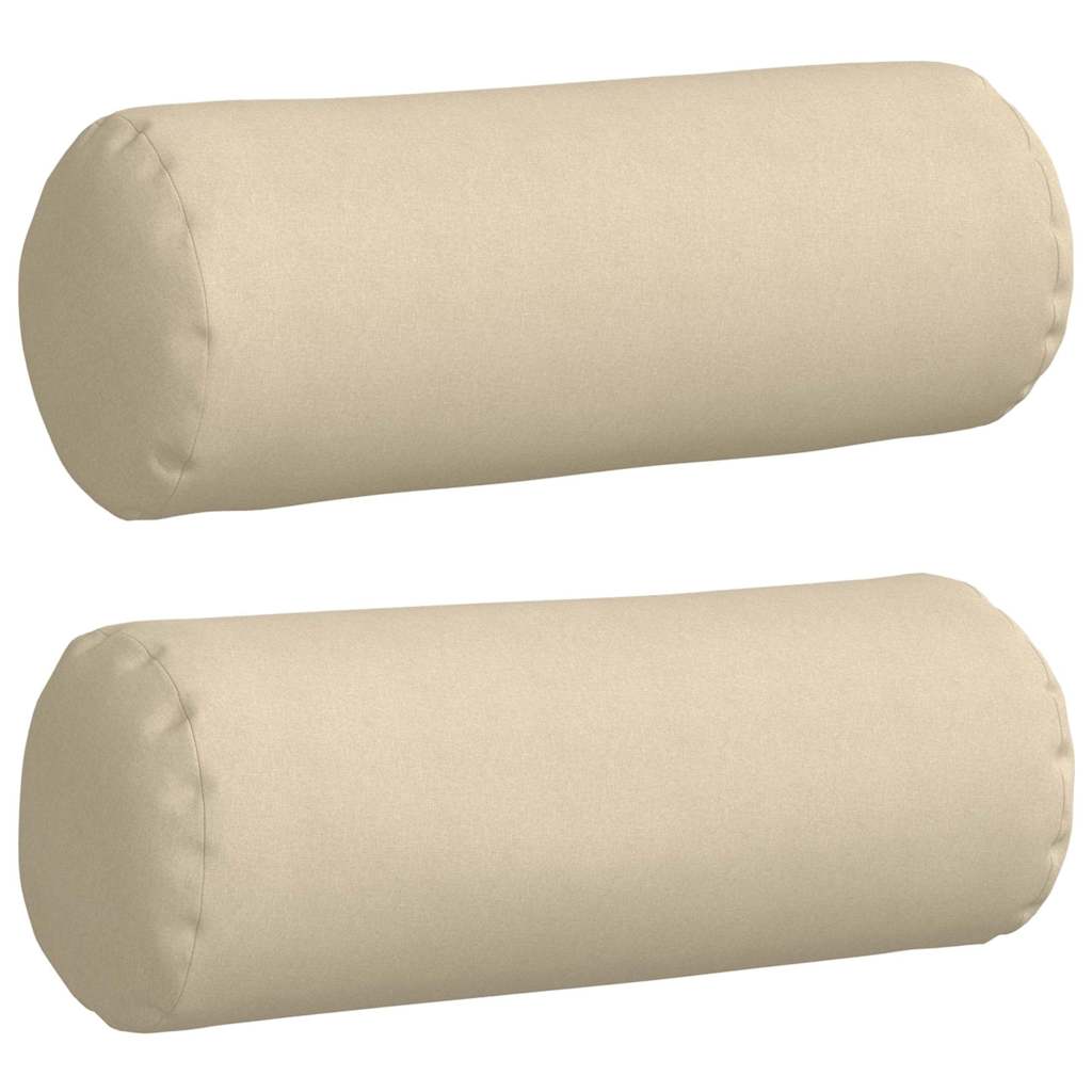 Bolsterkissen 2 pcs Creme Ø 25 x 70 cm Stoff
