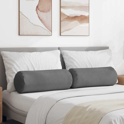 Bolsterkissen 2 pcs Dunkelgrau Ø 25 x 70 cm Mikrofaserstoff