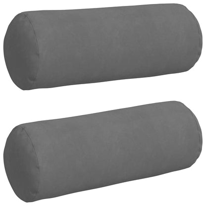 Bolsterkissen 2 pcs Dunkelgrau Ø 25 x 70 cm Mikrofaserstoff