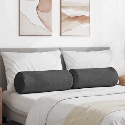 Bolsterkissen 2 pcs Dunkelgrau Ø 25 x 70 cm Cordstoff