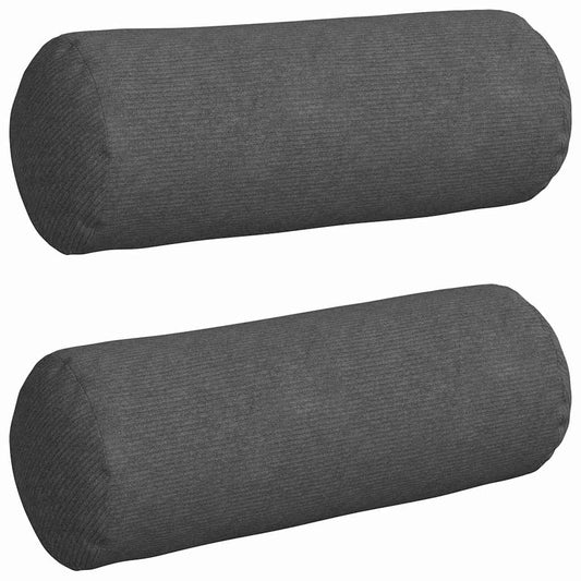 Bolsterkissen 2 pcs Dunkelgrau Ø 25 x 70 cm Cordstoff