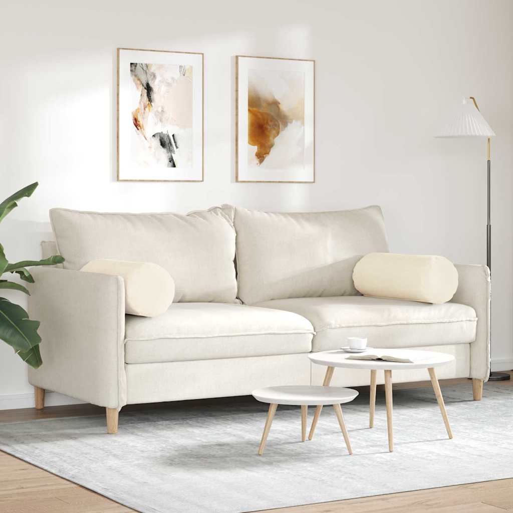 Bolsterkissen 2 pcs Creme Ø 25 x 70 cm Cordstoff