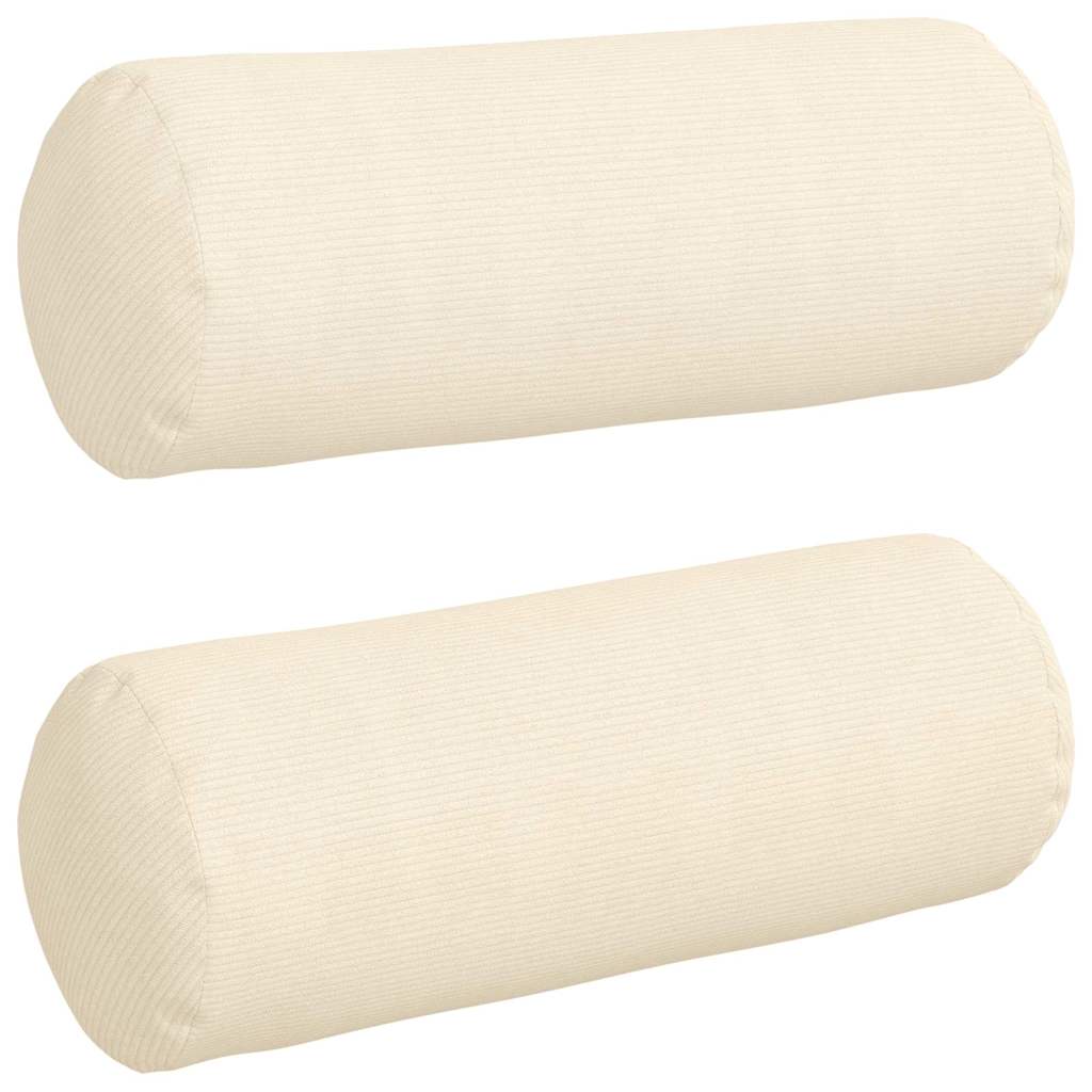 Bolsterkissen 2 pcs Creme Ø 25 x 70 cm Cordstoff