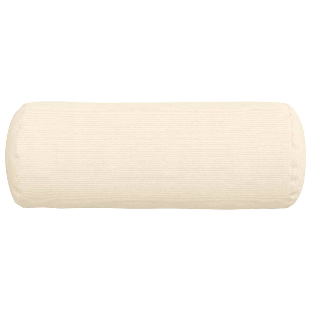 Bolsterkissen 2 pcs Creme Ø 25 x 70 cm Cordstoff