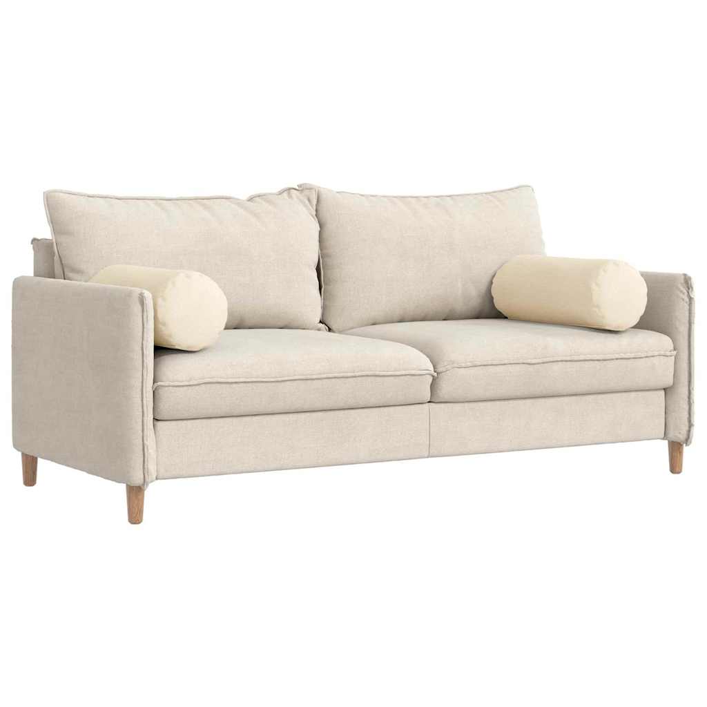 Bolsterkissen 2 pcs Creme Ø 25 x 70 cm Cordstoff