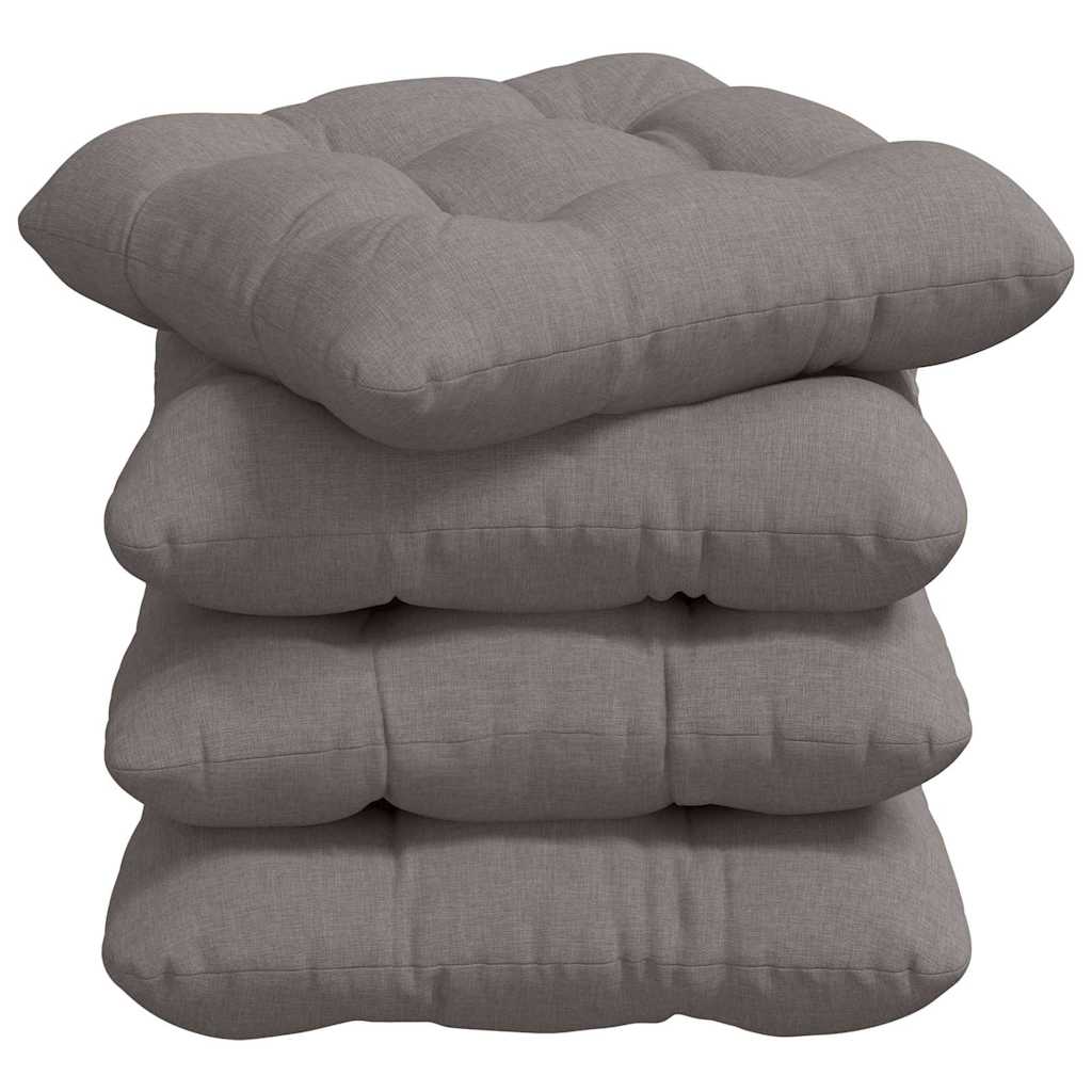 Sitzkissen 4 pcs Taupe 40 x 40 x 12 cm Stoff