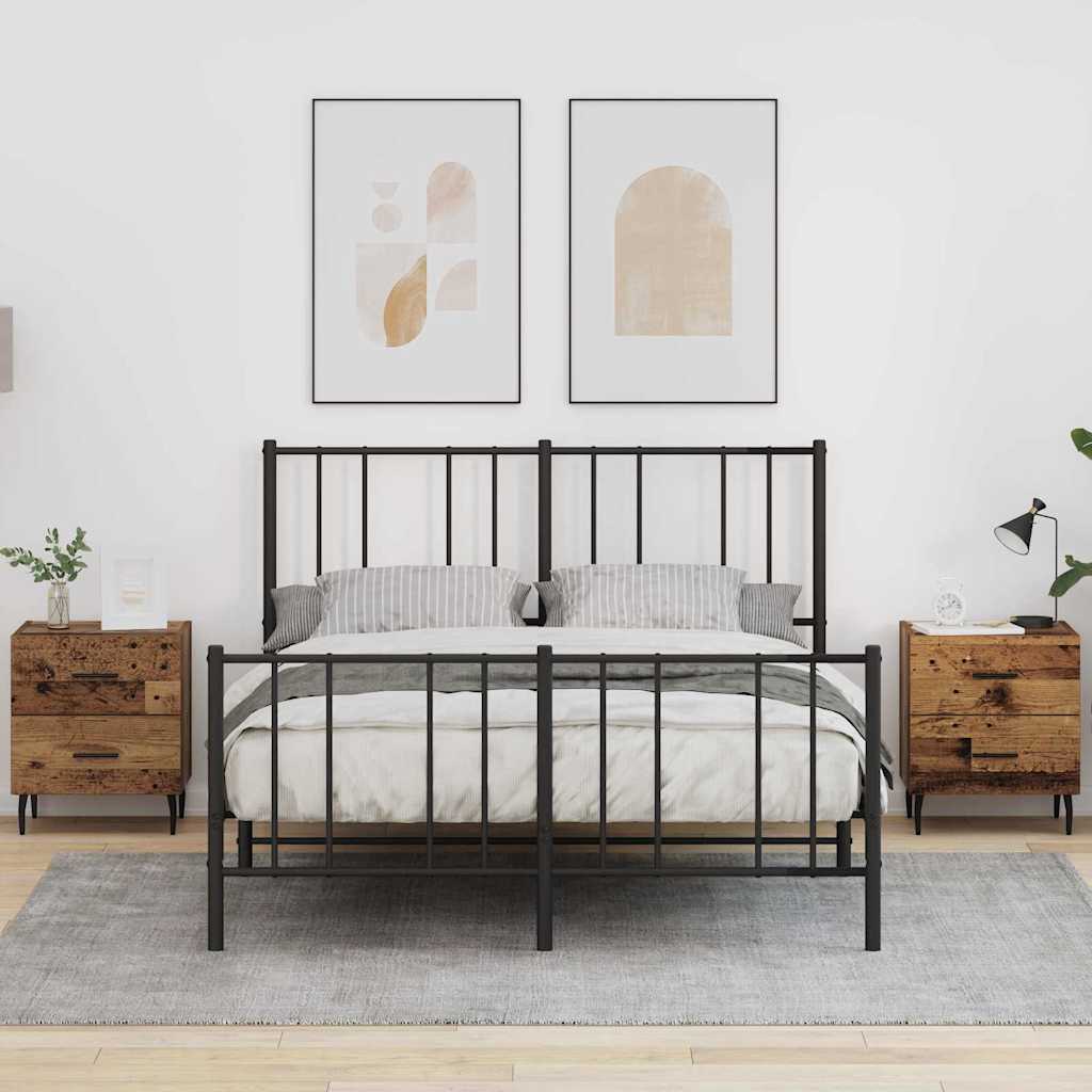 Nachttisch 2 pcs Altholz 40 x 35 x 47,5 cm Holzwerkstoff