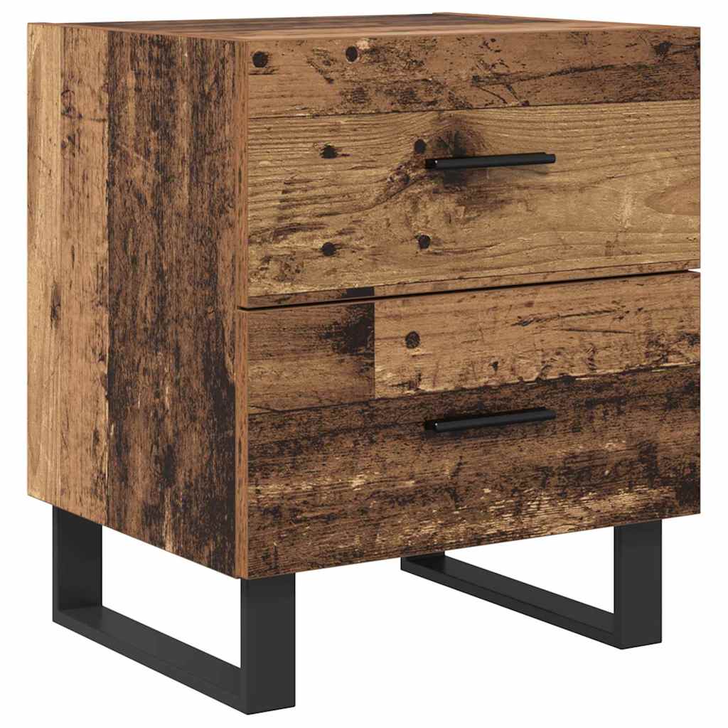 Nachttisch 2 pcs Altes Holz und Schwarz 40 x 35 x 47,5 cm