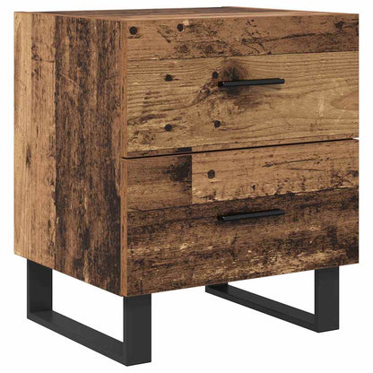 Nachttisch 2 pcs Altes Holz und Schwarz 40 x 35 x 47,5 cm