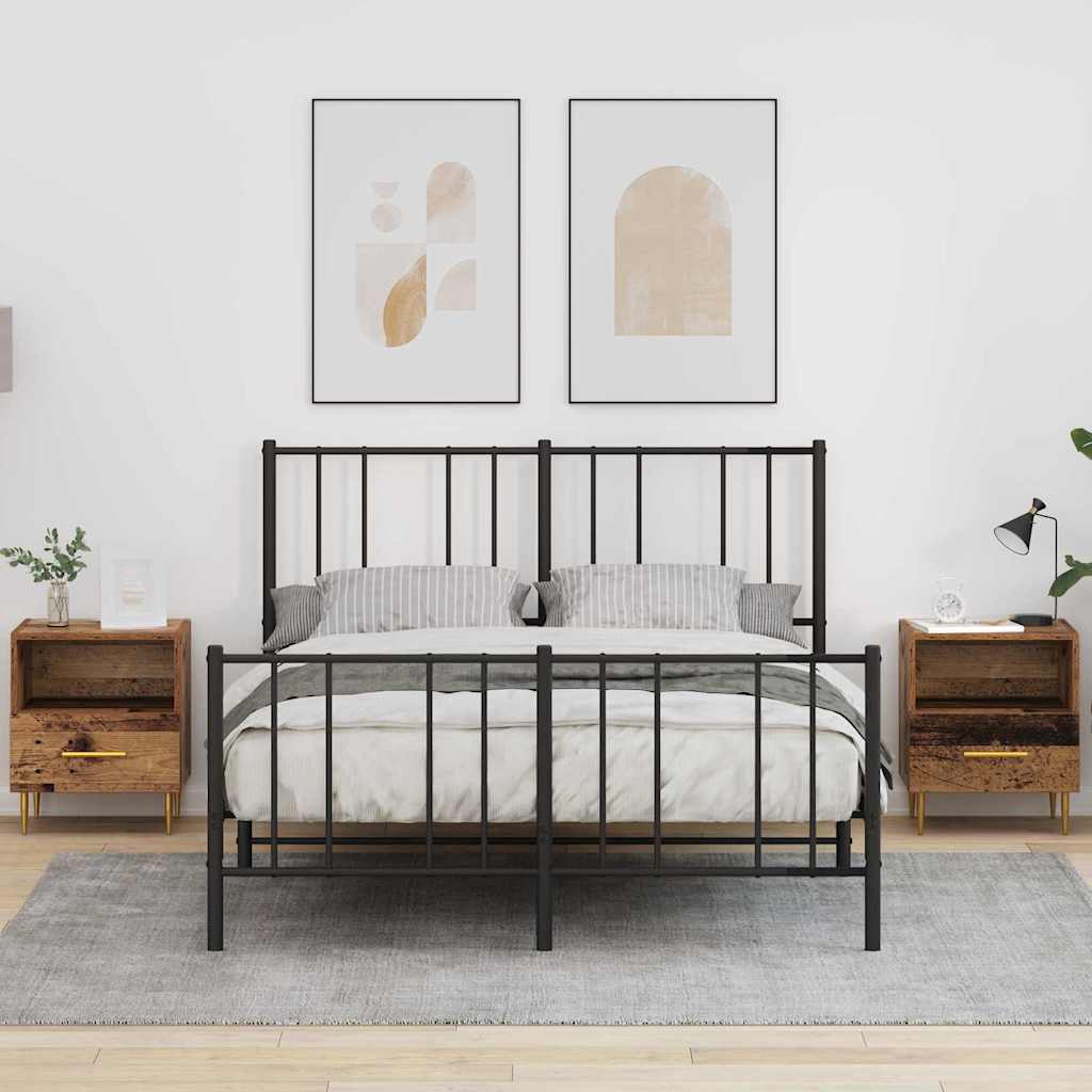 Nachttisch 2 pcs Altholz 40 x 35 x 47,5 cm Holzwerkstoff