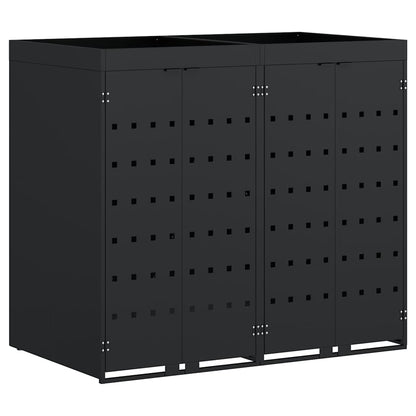 Wagenmüllbehälter für 2 Behälter Schwarz 136 x 77,5 x 121,5 cm