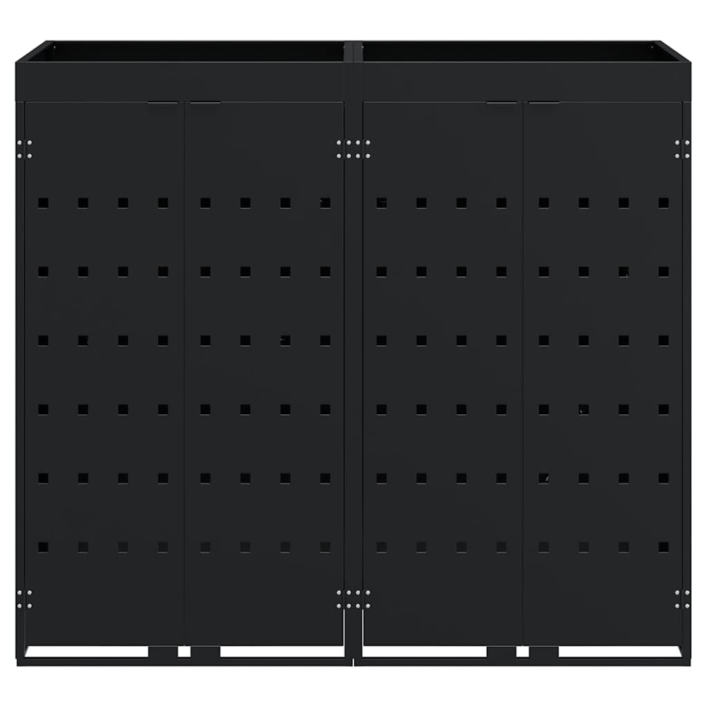 Wagenmüllbehälter für 2 Behälter Schwarz 136 x 77,5 x 121,5 cm