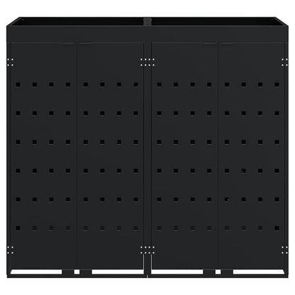 Wagenmüllbehälter für 2 Behälter Schwarz 136 x 77,5 x 121,5 cm