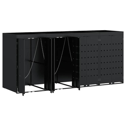 Wagenmüllbehälter für 4 Behälter Schwarz 272 x 77,5 x 121,5 cm