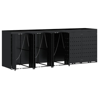 Wagenmüllbehälter für 5 Behälter Schwarz 340 x 77,5 x 121,5 cm